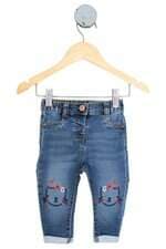 calça jeans fred & flo kids azul com bordado