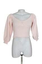 Blusa Cropped tricô rosa