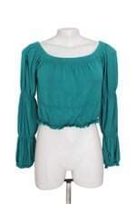 Blusa Cropped tricô verde