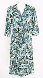 vestido amaro feminino estampado com faixa na cintura