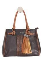 bolsa zheng feminina marrom com tassel