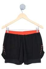 shorts de academia fila feminino bicolor com cós com elástico e forro