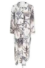Vestido Midi Chemise Branco Estampa Tropical Renner
