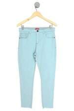 calça de sarja Cantão feminina azul