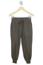calça de sarja Le Lis Blanc feminina verde com recortes