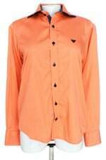 camisa poggio feminina laranja com barra mullet