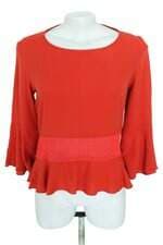 blusa Canal feminina laranja com recortes