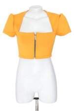 blusa cropped it's moda feminina amarela