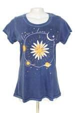 camiseta livre e leve feminina azul com silk