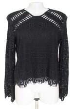 blusa la vie feminina preta com aplique
