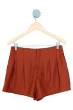shorts tres feminino terracota com pregas