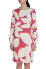 vestido Shoulder feminino estampado com com forro