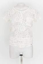 blusa Hollister feminina branca com transparência