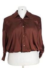 blusa Zara feminina marrom com franzido