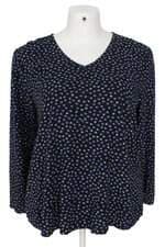 blusa Gap feminina estampada com barra mullet e pregas