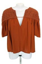 blusa ysla feminina marrom com bordado