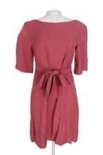 vestido versillitá feminino rosa com faixa na cintura