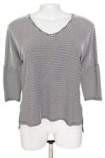 blusa doce trama feminina listrada com barra mullet