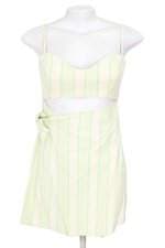 vestido Colcci feminino listrado com franzido e sobreposição