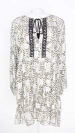 vestido zara feminino estampado com bordado e forro