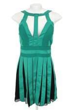 vestido vide bula feminino verde com forro e pregas