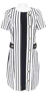 vestido practoy feminino bicolor com forro e ilhós