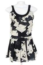 vestido curto Farm floral com meio forro