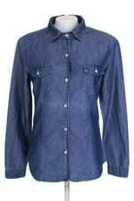 camisa jeans revanche feminina azul