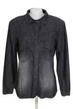 camisa jeans lady rock feminina cinza