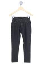 calça jeans cp kids cinza com cós com elástico