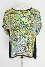 blusa Shoulder feminino Estampado com recortes