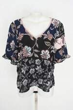 blusa Shoulder feminina estampada com barra mullet