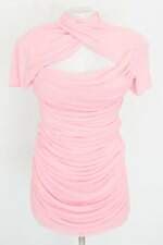 conjunto duas peças i'am you feminino rosa com drapeado