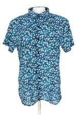 camisa red feather masculina azul estampada