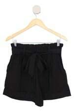 shorts kalima feminino preto com barra italiana e cós com elástico