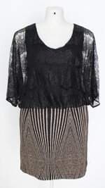vestido jes plus culture feminino preto com recortes
