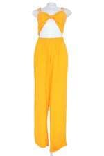 conjunto duas peças libertá feminino amarelo com cós com elástico e franzido