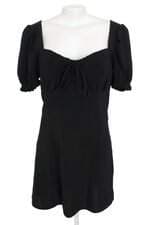 vestido My Place feminino preto com franzido