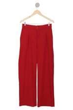 calça de tecido Renner feminina vermelha com pregas