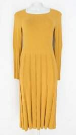 vestido minas malhas feminino amarelo com pregas
