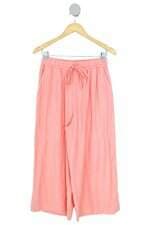 calça de tecido yogini feminina rosa com cós com elástico