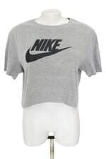 camiseta esportiva Nike feminina cinza com silk