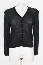 casaqueto benneterie feminino preto com transparência