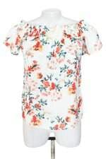 blusa doce flor feminina estampada com franzido