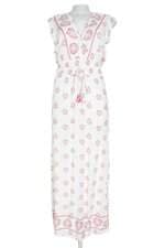 vestido Ateen feminino estampado com fenda e franzido