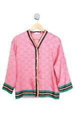 camisa feminina rosa estampada