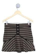 saia Animale feminina bicolor com aplique e peplum