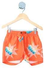shorts kids laranja estampado