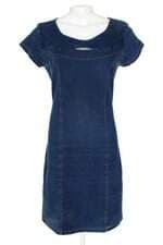 vestido jeans nica lu feminino azul com fenda e recortes