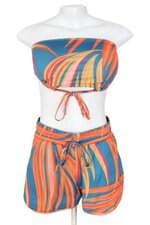 conjunto duas peças feminino estampado com bojo